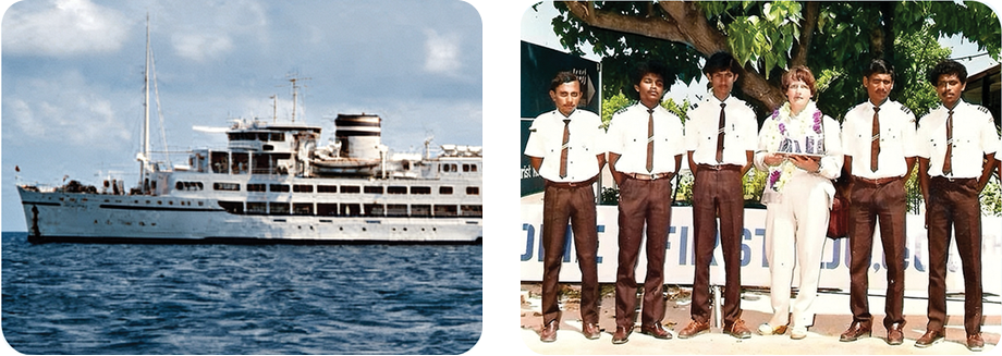 Cruise ships and immigration staff in the 1980s